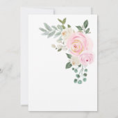 Elegant Roos Gouden Waterverf Bloemen Quinceanera Kaart (Achterkant)