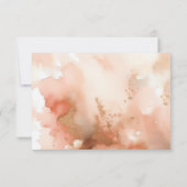 Elegant Roos Gouden Waterverf Bruiloft RSVP Kaartje (Achterkant)