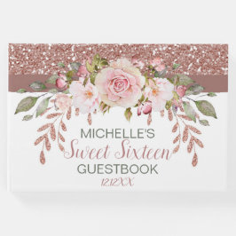 Elegant Roos Gouden Waterverf Sweet Sixteen Gastenboek