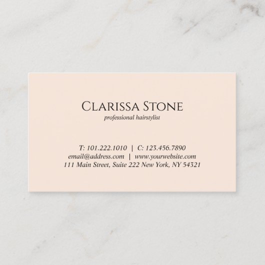 Elegant roos gouden zwarte roze schaar visitekaartje (Achterkant)