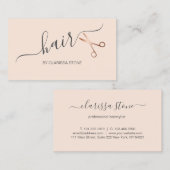 Elegant roos gouden zwarte roze schaar visitekaartje (Voorkant / Achterkant)