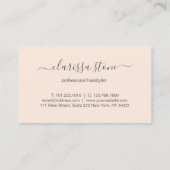 Elegant roos gouden zwarte roze schaar visitekaartje (Achterkant)