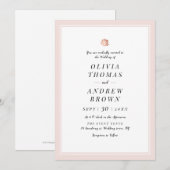 Elegant Roos goudflorale minimalistische bruiloft Kaart (Voorkant / Achterkant)