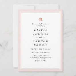 Elegant Roos goudflorale minimalistische bruiloft Kaart