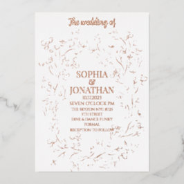 Elegant roos goudfolie bruiloft folie uitnodiging