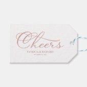 Elegant Roos Goudfolie Cheers Wijnfles Labels Cadeaulabel (Voorkant (Horizontaal))