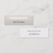 Elegant Roos Goudgestreept Modern Stijlvol Grijs Mini Visitekaartje (Voorkant / Achterkant)