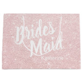 Elegant  roos goudglitter bruidsmeisje groot cadeauzakje (Voorkant)