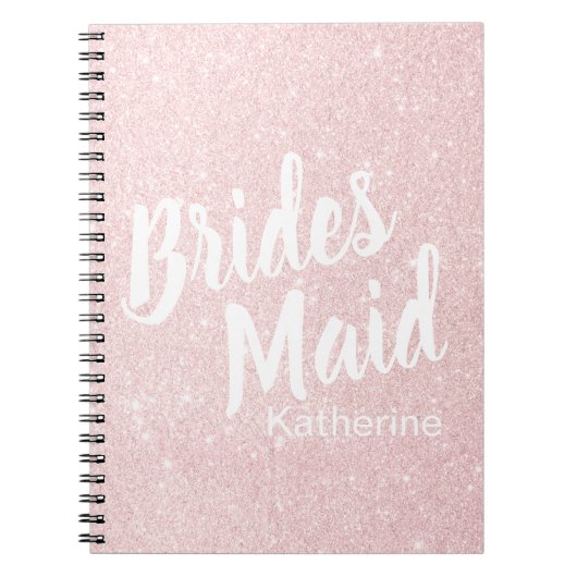 Elegant  roos goudglitter bruidsmeisje notitieboek (Voorkant)