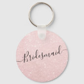 Elegant  roos goudglitter bruidsmeisje sleutelhanger (Voorkant)