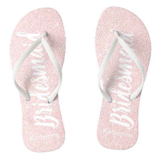 Elegant  roos goudglitter bruidsmeisje teenslippers (Voetbed)