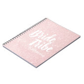 Elegant  roos goudglitter bruidtribe notitieboek (Linkerzijde)