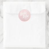 Elegant roos goudglitter bruidtribe ronde sticker (Tas)