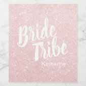 Elegant roos goudglitter bruidtribe wijn etiket (Enkel label)
