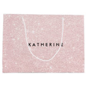 Elegant  roos goudglitter-dienstmeisje groot cadeauzakje (Achterkant)