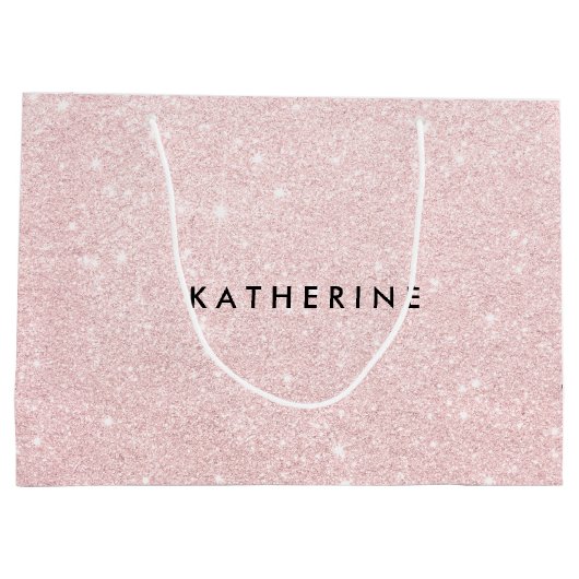 Elegant  roos goudglitter-dienstmeisje groot cadeauzakje (Achterkant)