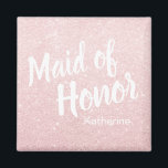 Elegant  roos goudglitter-dienstmeisje magneet<br><div class="desc">Faux roos Gold glitter-vormig vormgeving.</div>