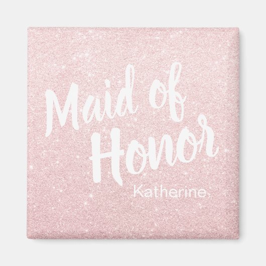 Elegant  roos goudglitter-dienstmeisje magneet (Voorkant)