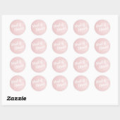 Elegant  roos goudglitter-dienstmeisje ronde sticker (Vel)