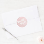 Elegant  roos goudglitter-dienstmeisje ronde sticker (Envelop)