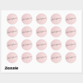 Elegant  roos goudglitter-dienstmeisje ronde sticker (Vel)