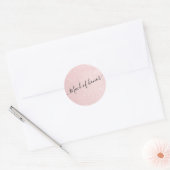 Elegant  roos goudglitter-dienstmeisje ronde sticker (Envelop)