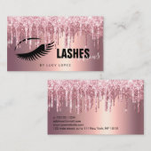 Elegant roos goudglitter drijft zweetjes en bouten visitekaartje (Voorkant / Achterkant)