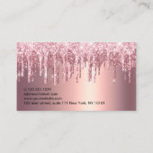 Elegant roos goudglitter drijft zweetjes en bouten visitekaartje (Achterkant)