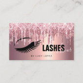 Elegant roos goudglitter drijft zweetjes en bouten visitekaartje (Voorkant)