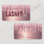 Elegant roos goudglitter drijft zweetjes en bouten visitekaartje (Voorkant / Achterkant)