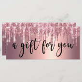 Elegant roos goudglitter drip haar make-up (Voorkant / Achterkant)