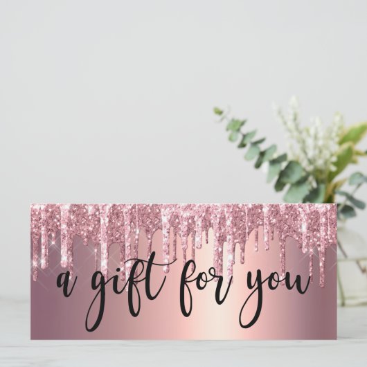 Elegant roos goudglitter drip haar stylist (Staand voorkant)