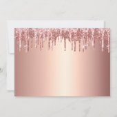 Elegant roos goudglitter druppelt zoet zestien kaart (Achterkant)