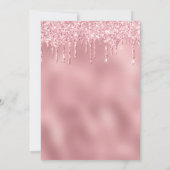 Elegant roos goudglitter druppelt zoet zestien kaart (Achterkant)