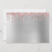 Elegant roos goudglitter druppelt zoet zestien kaart (Achterkant)