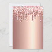 Elegant roos goudglitter druppelt zoet zestien kaart (Achterkant)