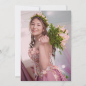 Elegant roos goudglitter druppelt zoet zestien kaart (Achterkant)