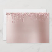 Elegant roos goudglitter druppelt zoet zestien kaart (Achterkant)