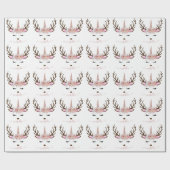 Elegant roos goudglitter eenhoornhert cadeaupapier (Vlak)