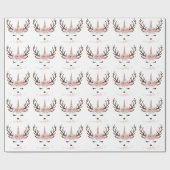 Elegant roos goudglitter eenhoornhert cadeaupapier (Vlak)