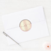 Elegant roos goudglitter en grijze make-up kunsten ronde sticker (Envelop)