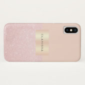 Elegant roos goudglitter en wazig roze Case-Mate iPhone case (Achterkant (horizontaal))