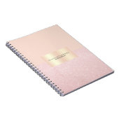 Elegant  roos goudglitter en wazig roze notitieboek (Rechterzijde)