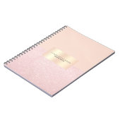 Elegant  roos goudglitter en wazig roze notitieboek (Linkerzijde)