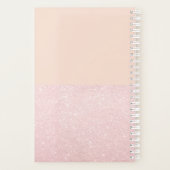 Elegant  roos goudglitter en wazig roze planner (Achterkant)