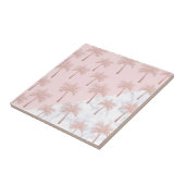 Elegant roos goudglitter en wit marmer patroon tegeltje (Zijkant)