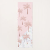 Elegant roos goudglitter en wit marmer patroon yogamat (Achterkant)