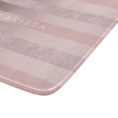 Elegant roos goudglitter en zwarte roze streep snijplank (Hoek)