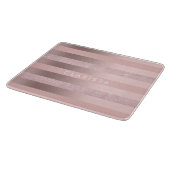 Elegant roos goudglitter en zwarte roze streep snijplank (Hoek)