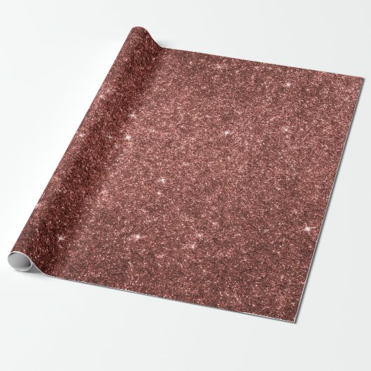 Elegant roos goudglitter kerst cadeaupapier (Uitgerold)